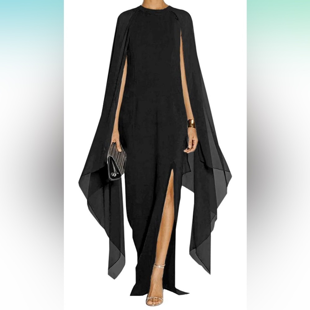 Maxi Slit Black Gown Dress
